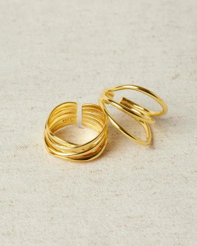 ALOHAS Jewelry Multi Curve 8211 Gold Ring 8211 Women