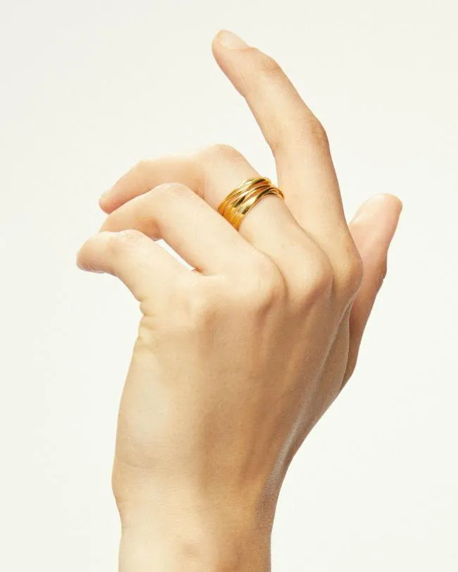 ALOHAS Jewelry Multi Curve 8211 Gold Ring 8211 Women