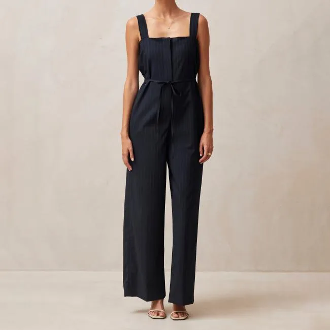 ALOHAS Jumpsuits Ingrid 8211 Navy Pinstripe Jumpsuit 8211 Women
