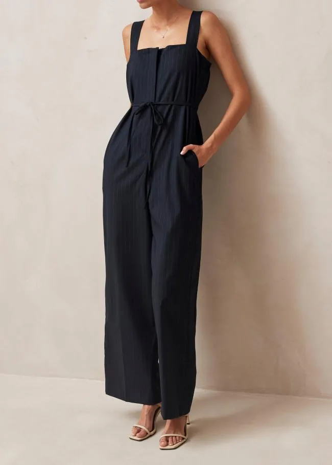 ALOHAS Jumpsuits Ingrid 8211 Navy Pinstripe Jumpsuit 8211 Women
