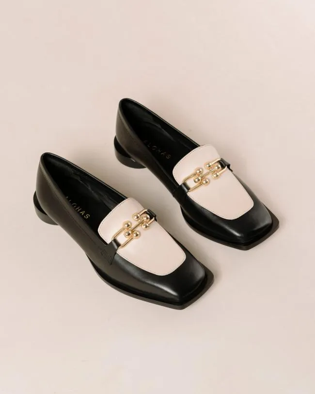 ALOHAS Loafers Spotlight 8211 Black And White Leather Loafers 8211 Women