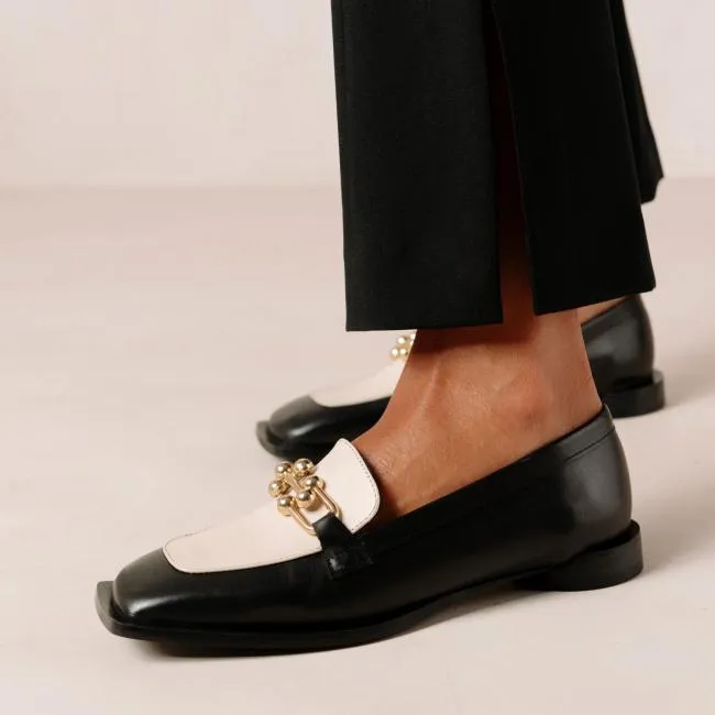 ALOHAS Loafers Spotlight 8211 Black And White Leather Loafers 8211 Women