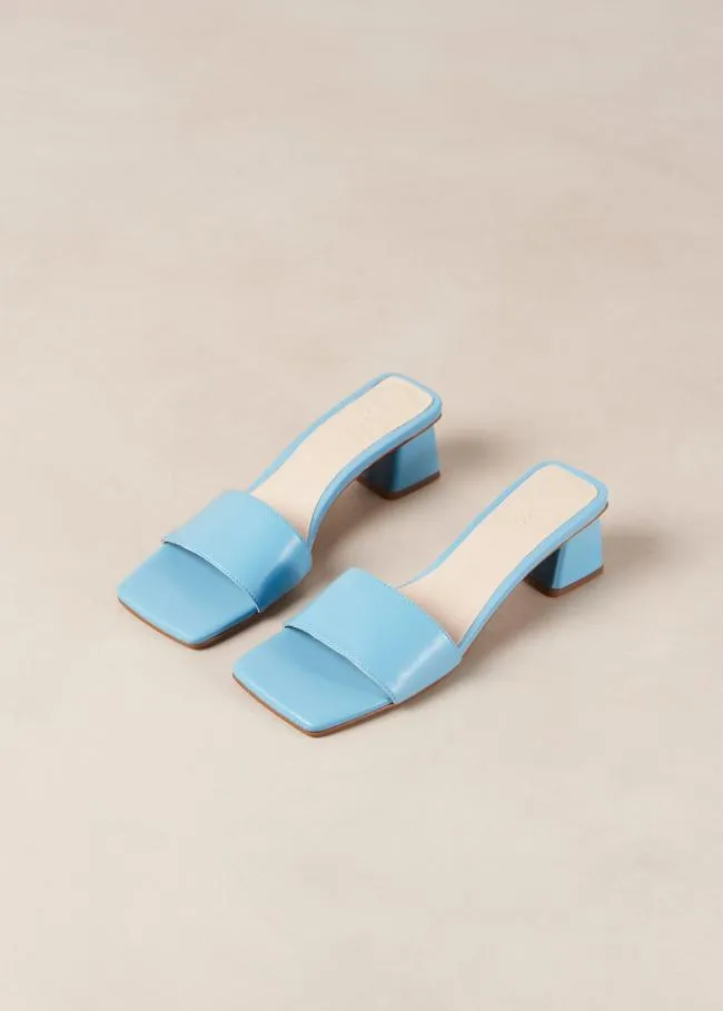 ALOHAS Mules Squared 8211 Blue Vegan Leather Sandals 8211 Women