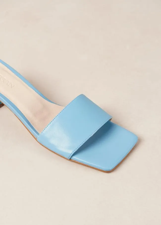 ALOHAS Mules Squared 8211 Blue Vegan Leather Sandals 8211 Women