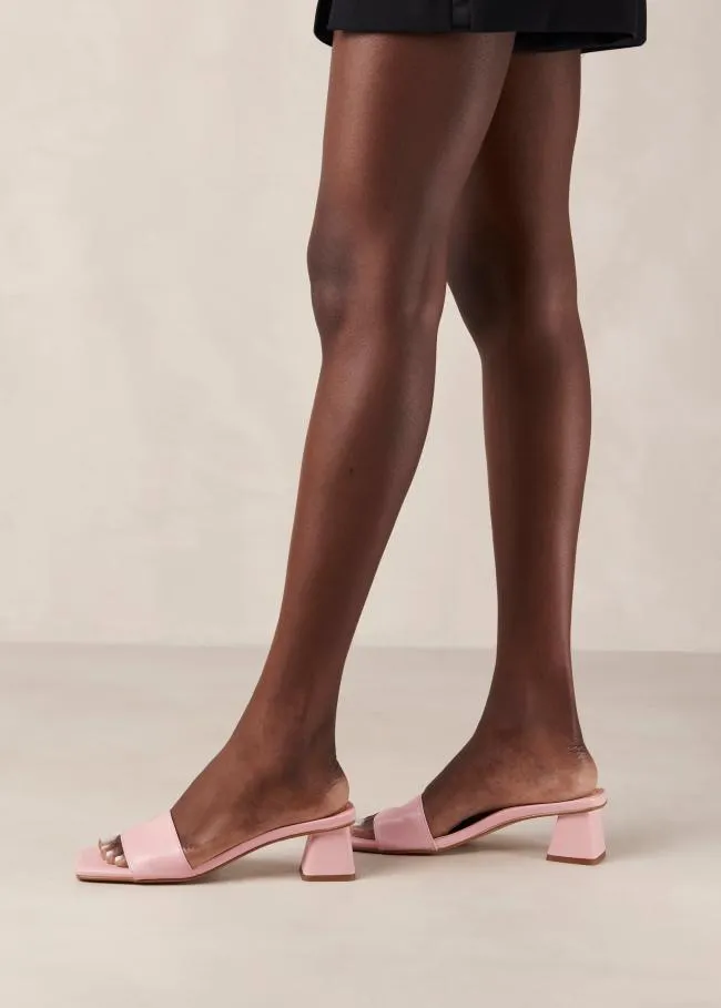 ALOHAS Mules Squared 8211 Pink Vegan Leather Sandals 8211 Women