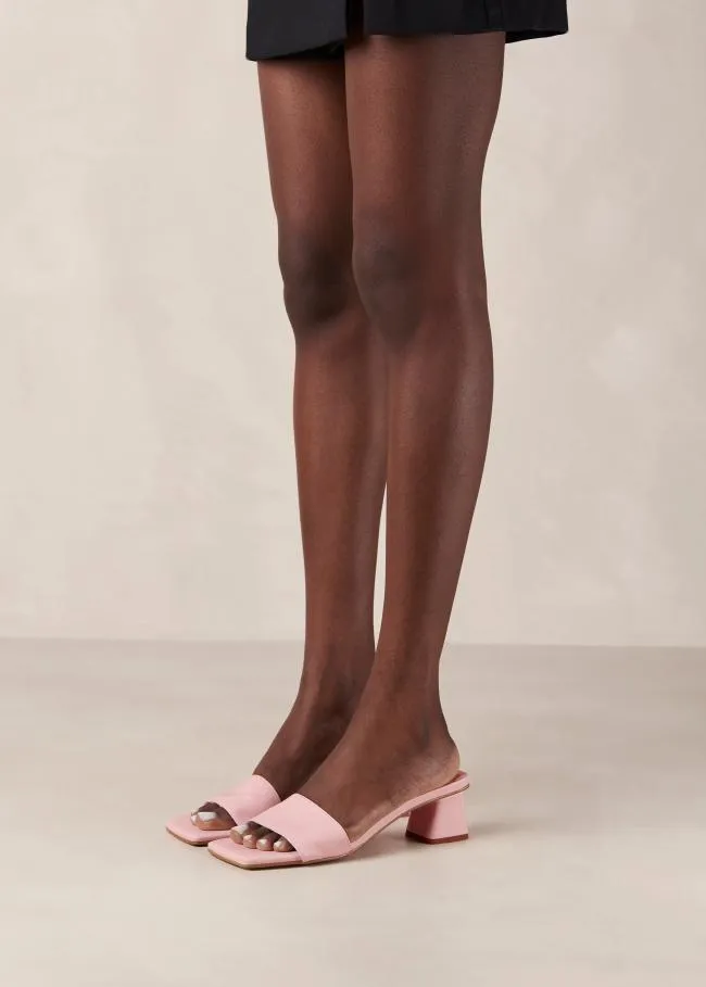 ALOHAS Mules Squared 8211 Pink Vegan Leather Sandals 8211 Women