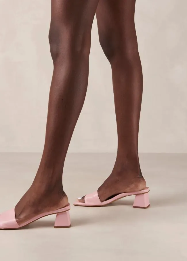 ALOHAS Mules Squared 8211 Pink Vegan Leather Sandals 8211 Women