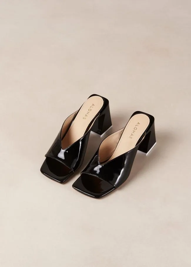 ALOHAS Mules Tasha 8211 Black Patent Leather Mules 8211 Women