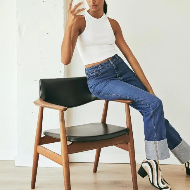 ALOHAS Pants Sunday 8211 Blue Cotton Jeans 8211 Women