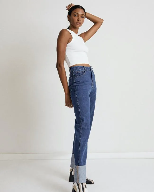 ALOHAS Pants Sunday 8211 Blue Cotton Jeans 8211 Women