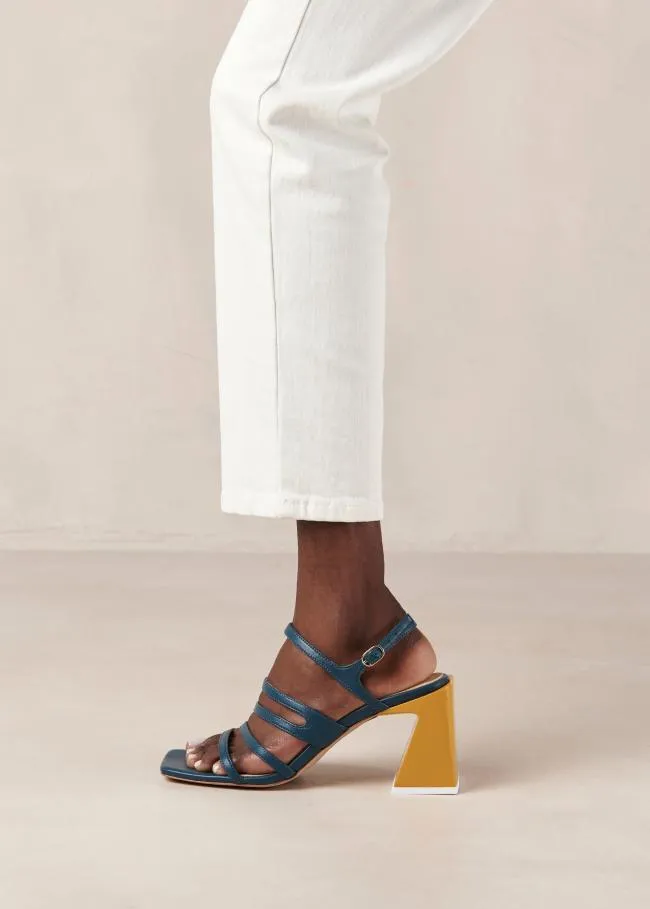 ALOHAS Sandals Aubrey 8211 Blue And Yellow Leather Sandals 8211 Women