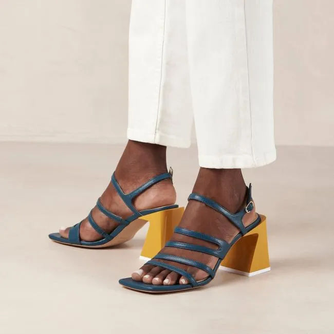 ALOHAS Sandals Aubrey 8211 Blue And Yellow Leather Sandals 8211 Women