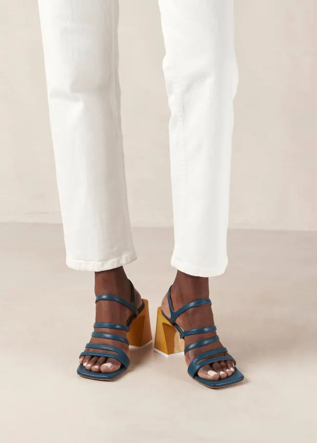 ALOHAS Sandals Aubrey 8211 Blue And Yellow Leather Sandals 8211 Women