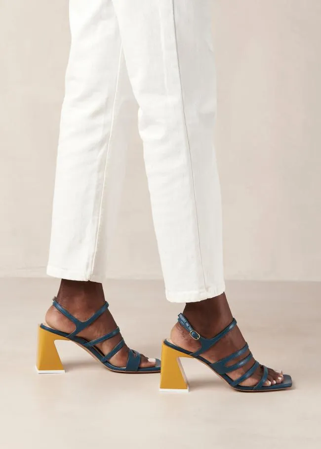 ALOHAS Sandals Aubrey 8211 Blue And Yellow Leather Sandals 8211 Women