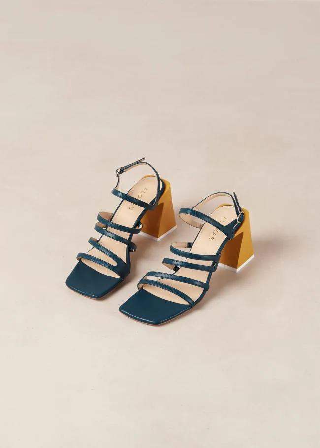 ALOHAS Sandals Aubrey 8211 Blue And Yellow Leather Sandals 8211 Women