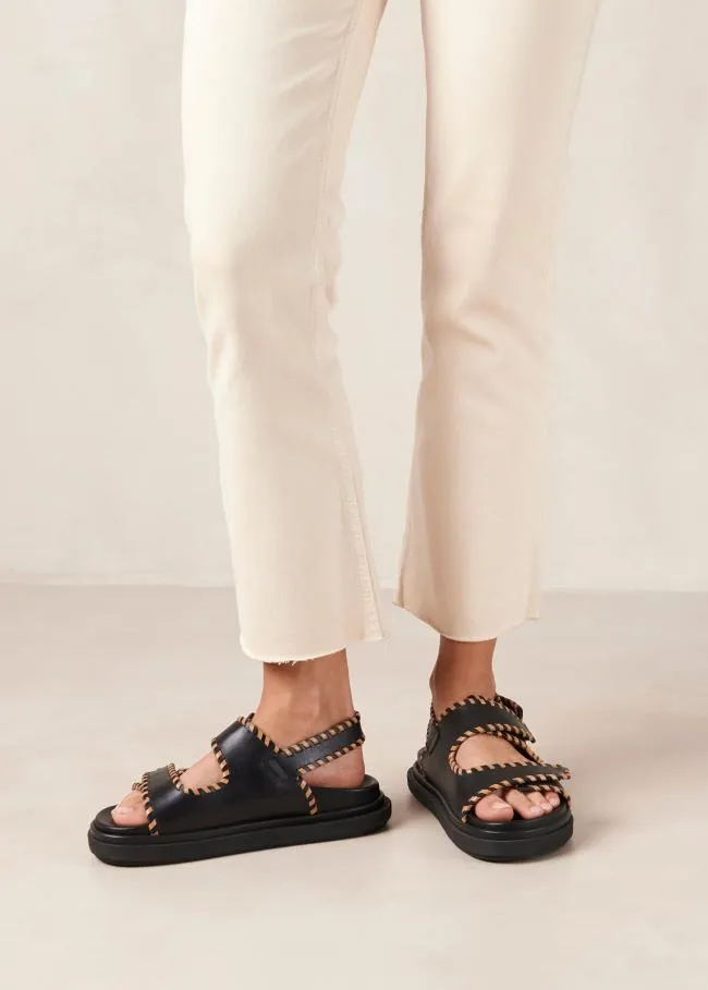 ALOHAS Sandals Barrel 8211 Black And Brown Leather Sandals 8211 Women