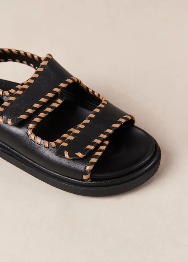ALOHAS Sandals Barrel 8211 Black And Brown Leather Sandals 8211 Women