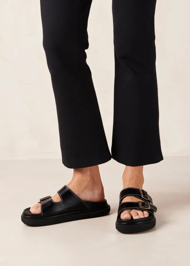 ALOHAS Sandals Buckle Strap 8211 Black Leather Sandals 8211 Women