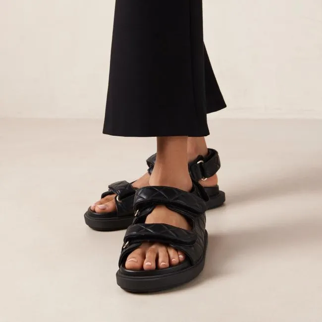 ALOHAS Sandals HookLoop 8211 Black Leather Sandals 8211 Women
