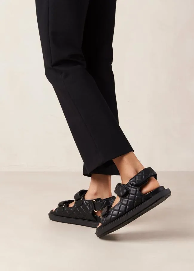 ALOHAS Sandals HookLoop 8211 Black Leather Sandals 8211 Women