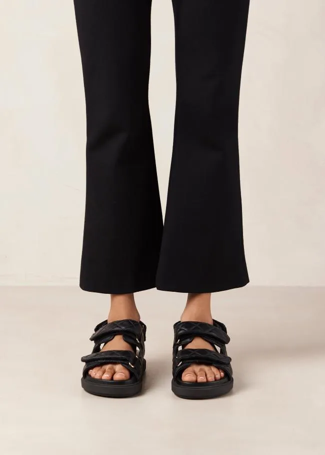 ALOHAS Sandals HookLoop 8211 Black Leather Sandals 8211 Women