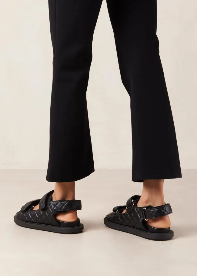 ALOHAS Sandals HookLoop 8211 Black Leather Sandals 8211 Women