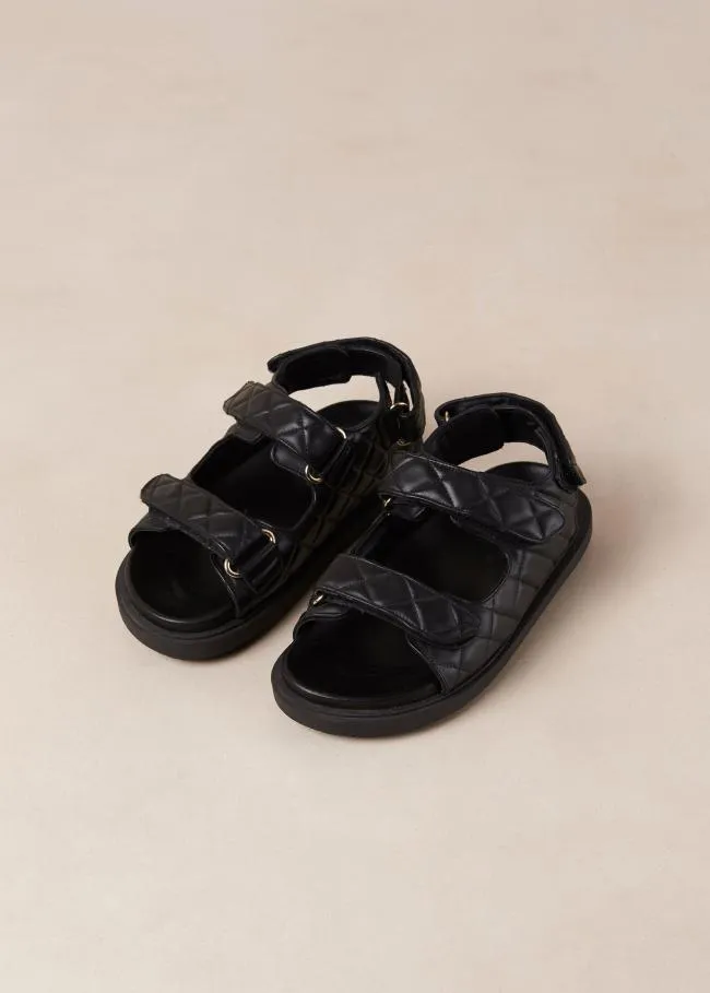ALOHAS Sandals HookLoop 8211 Black Leather Sandals 8211 Women