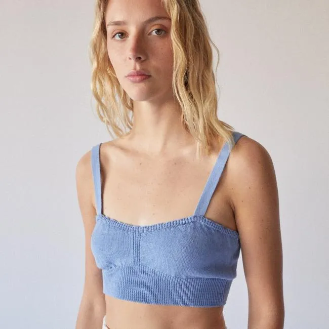 ALOHAS Tops Charm 8211 Blue Knit Top 8211 Women