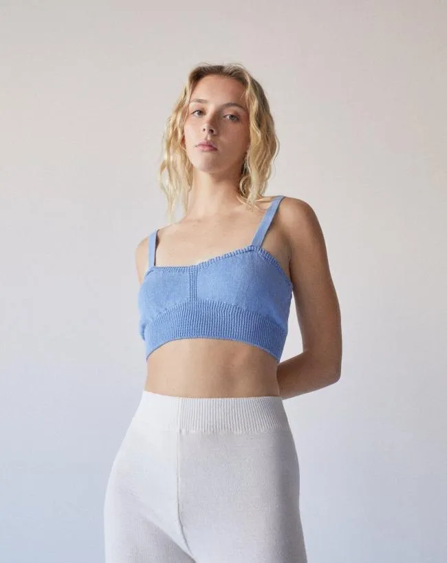 ALOHAS Tops Charm 8211 Blue Knit Top 8211 Women