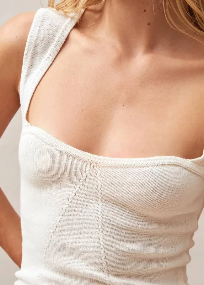 ALOHAS Tops Pleasant 8211 White Knit Top 8211 Women