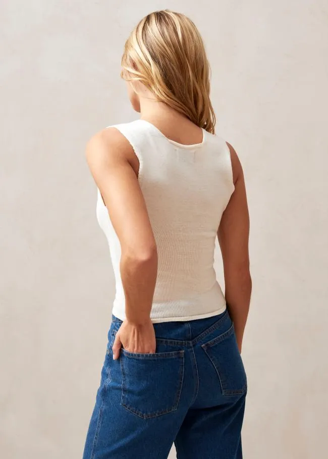ALOHAS Tops Pleasant 8211 White Knit Top 8211 Women