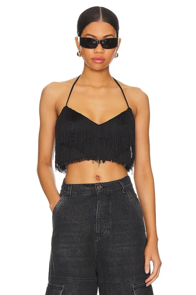 Andi Fringe Top Black Women Lovers and Friends Tops