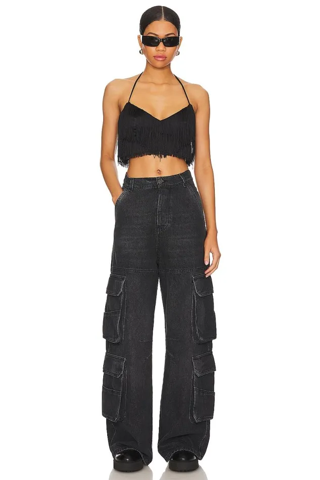 Andi Fringe Top Black Women Lovers and Friends Tops