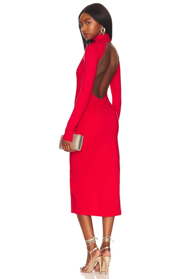 Andie Midi Dress Scarlet Red Women Lovers and Friends Dresses
