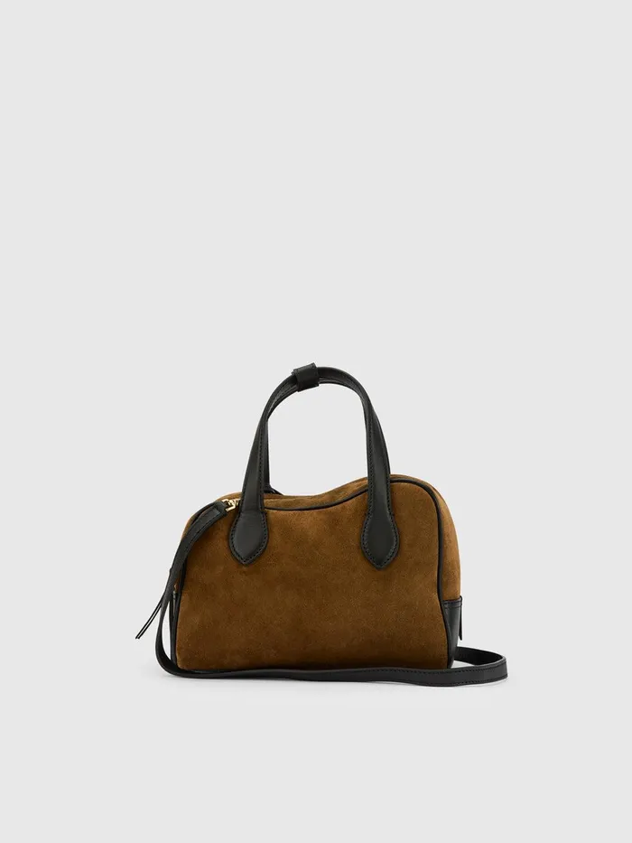 ATP Atelier Crossbody Bags Ormelle CannellaBlack SuedeLeather Top Handle Bag Cannellablack 8211 Women