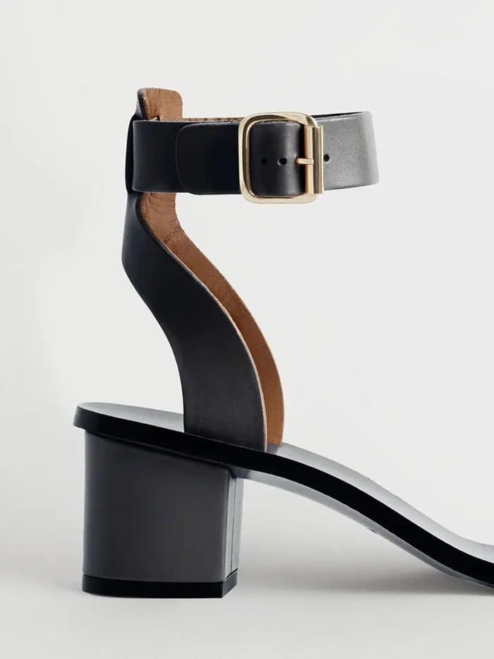 ATP Atelier Sandals Carmen Black Leather Ankle Strap Heels Black 8211 Women
