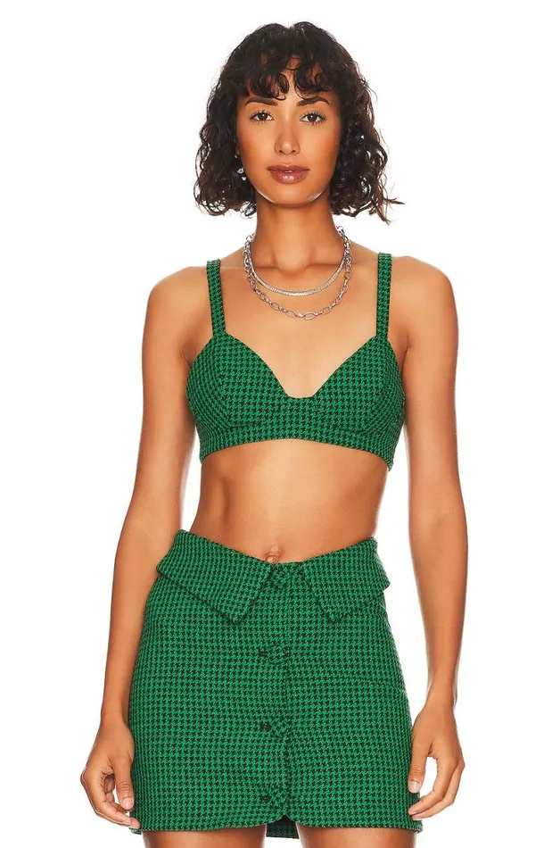 Avery Bralette Green and Black Women Lovers and Friends Tops