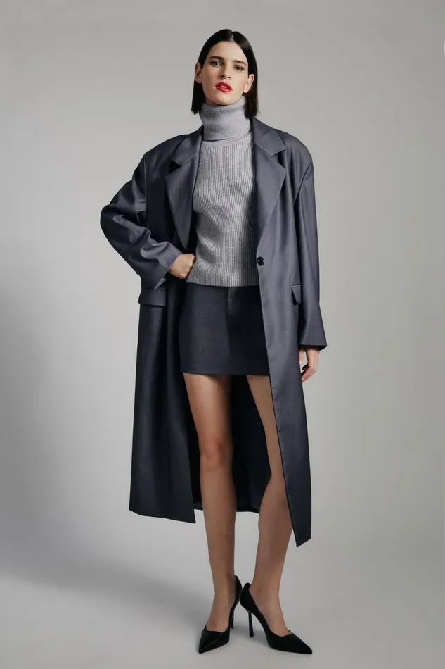 Bardot Coats Maika Oversized Coat In Dark Grey 8211 Women
