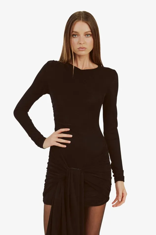 Bardot Day To Night Dresses Cassidy Tie Front Dress In Black 8211 Women Bardot Day To Night Dresses Cassidy Tie Front Dress In Black 8211 Women