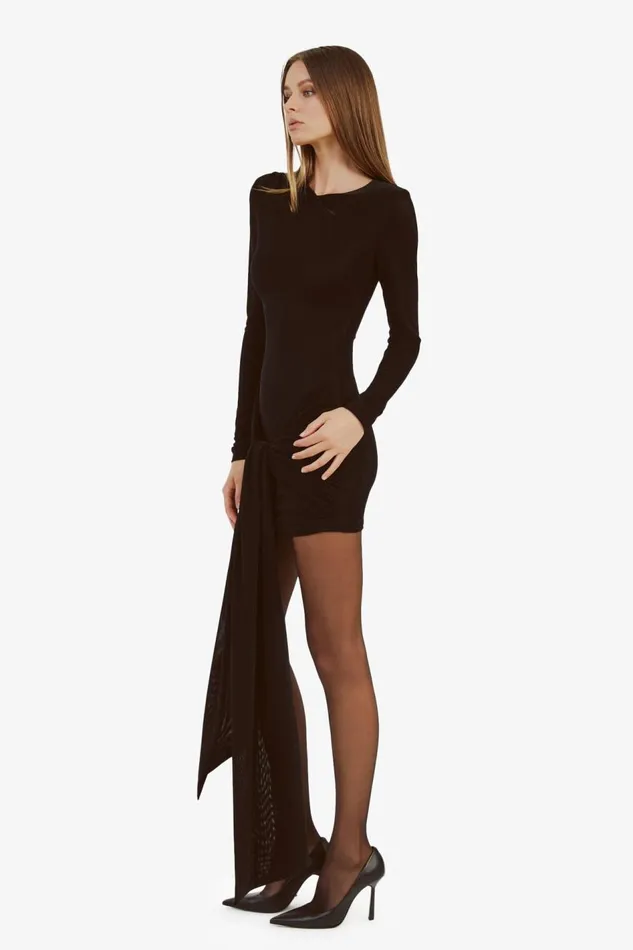 Bardot Day To Night Dresses Cassidy Tie Front Dress In Black 8211 Women Bardot Day To Night Dresses Cassidy Tie Front Dress In Black 8211 Women