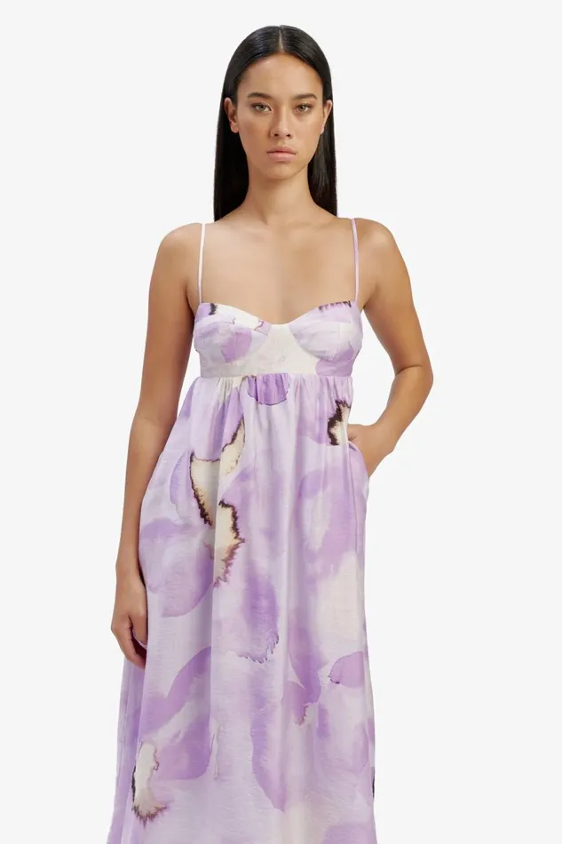 Bardot Day To Night Dresses Lenora Printed Midi Dress In Lavndr Fl 8211 Women Bardot Day To Night Dresses Lenora Printed Midi Dress In Lavndr Fl 8211 Women