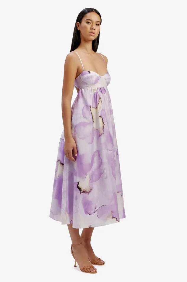 Bardot Day To Night Dresses Lenora Printed Midi Dress In Lavndr Fl 8211 Women Bardot Day To Night Dresses Lenora Printed Midi Dress In Lavndr Fl 8211 Women