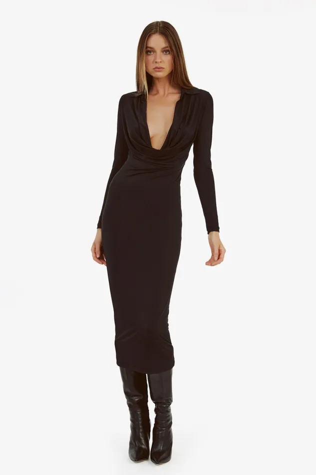 Bardot Day To Night Dresses Lorel Midi Dress In Black 8211 Women Bardot Day To Night Dresses Lorel Midi Dress In Black 8211 Women