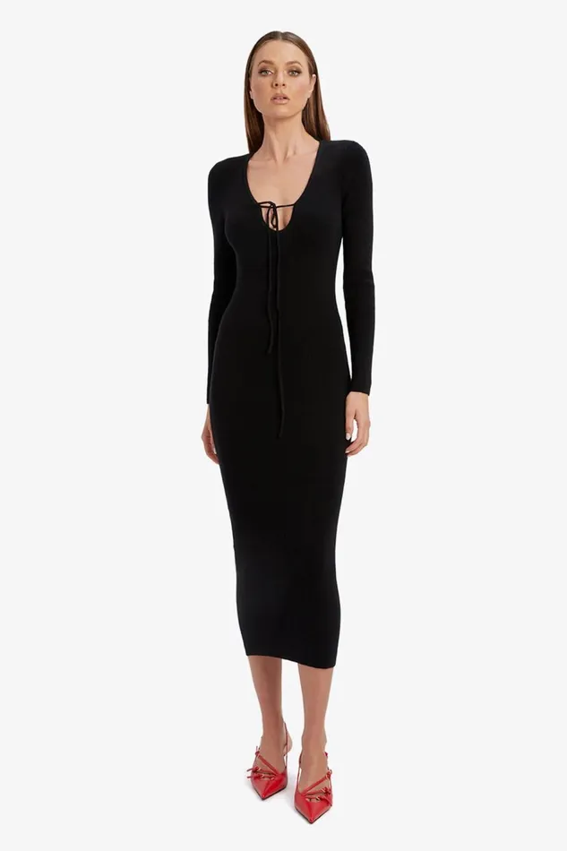 Bardot Day To Night Dresses Verona Knit Midi Dress In Black 8211 Women Bardot Day To Night Dresses Verona Knit Midi Dress In Black 8211 Women