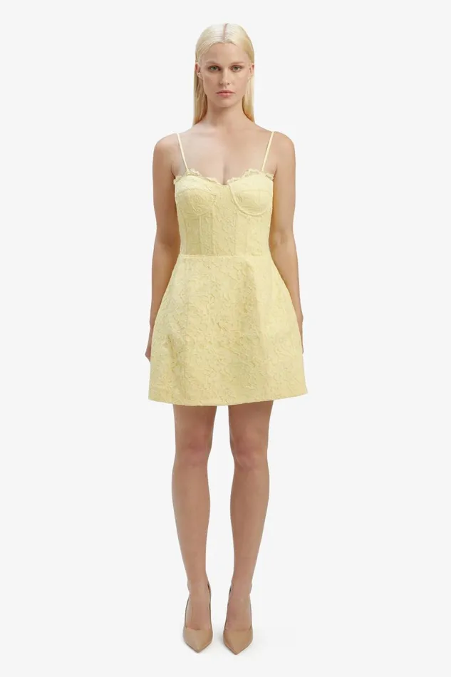 Bardot Party Dresses Clarina Lace Mini Dress In Canary Ylw 8211 Women Bardot Party Dresses Clarina Lace Mini Dress In Canary Ylw 8211 Women