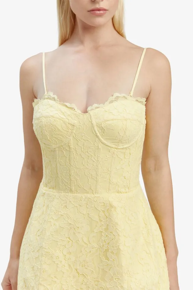 Bardot Party Dresses Clarina Lace Mini Dress In Canary Ylw 8211 Women Bardot Party Dresses Clarina Lace Mini Dress In Canary Ylw 8211 Women