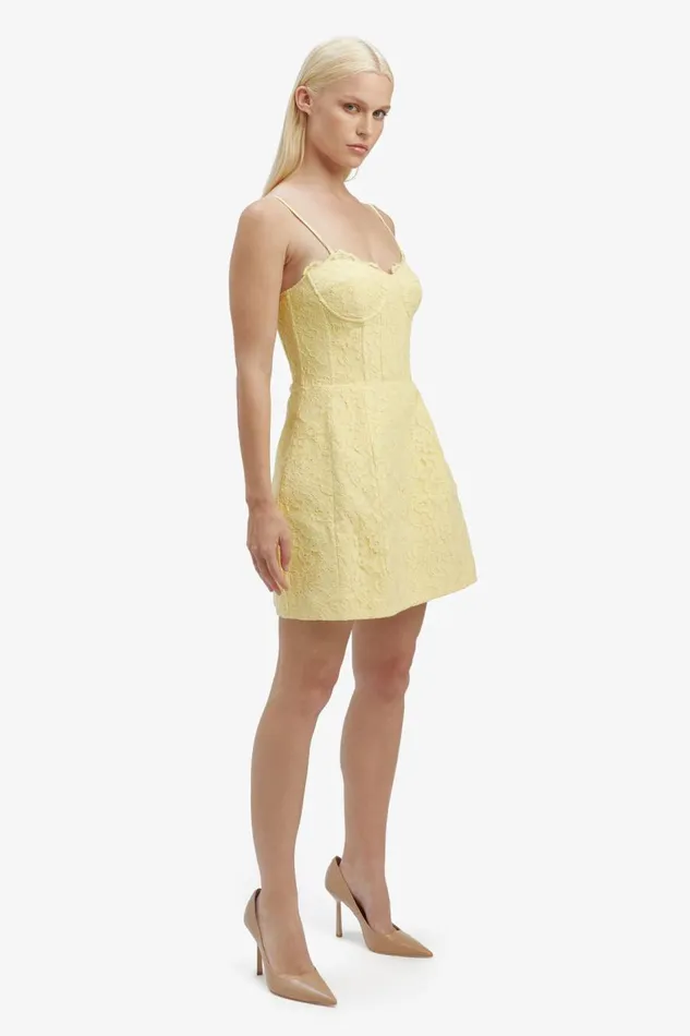 Bardot Party Dresses Clarina Lace Mini Dress In Canary Ylw 8211 Women Bardot Party Dresses Clarina Lace Mini Dress In Canary Ylw 8211 Women