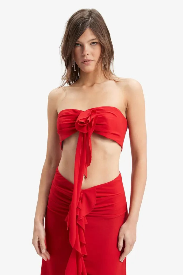 Bardot Party Tops Akasha Flower Top In Deep Red 8211 Women Bardot Party Tops Akasha Flower Top In Deep Red 8211 Women