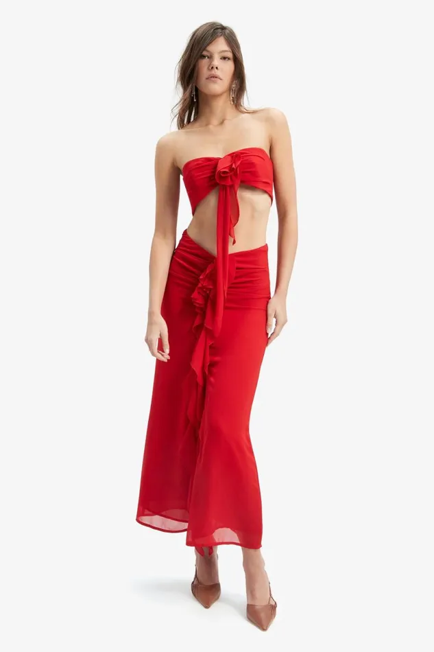 Bardot Party Tops Akasha Flower Top In Deep Red 8211 Women Bardot Party Tops Akasha Flower Top In Deep Red 8211 Women