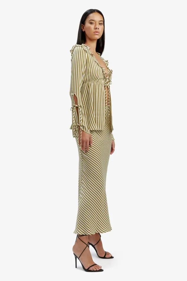 Bardot Party Tops Dhalia Frill Blouse In Green Str 8211 Women Bardot Party Tops Dhalia Frill Blouse In Green Str 8211 Women